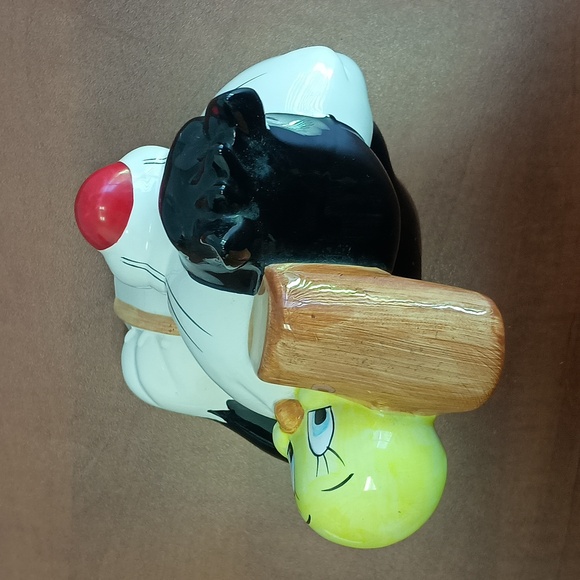 Sylvester and Tweety Bird Cookie Jar Looney Tunes Warner Brothers Vintage 1993 - Picture 4 of 7